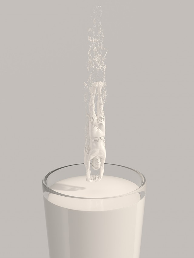 Milk Glass Diver