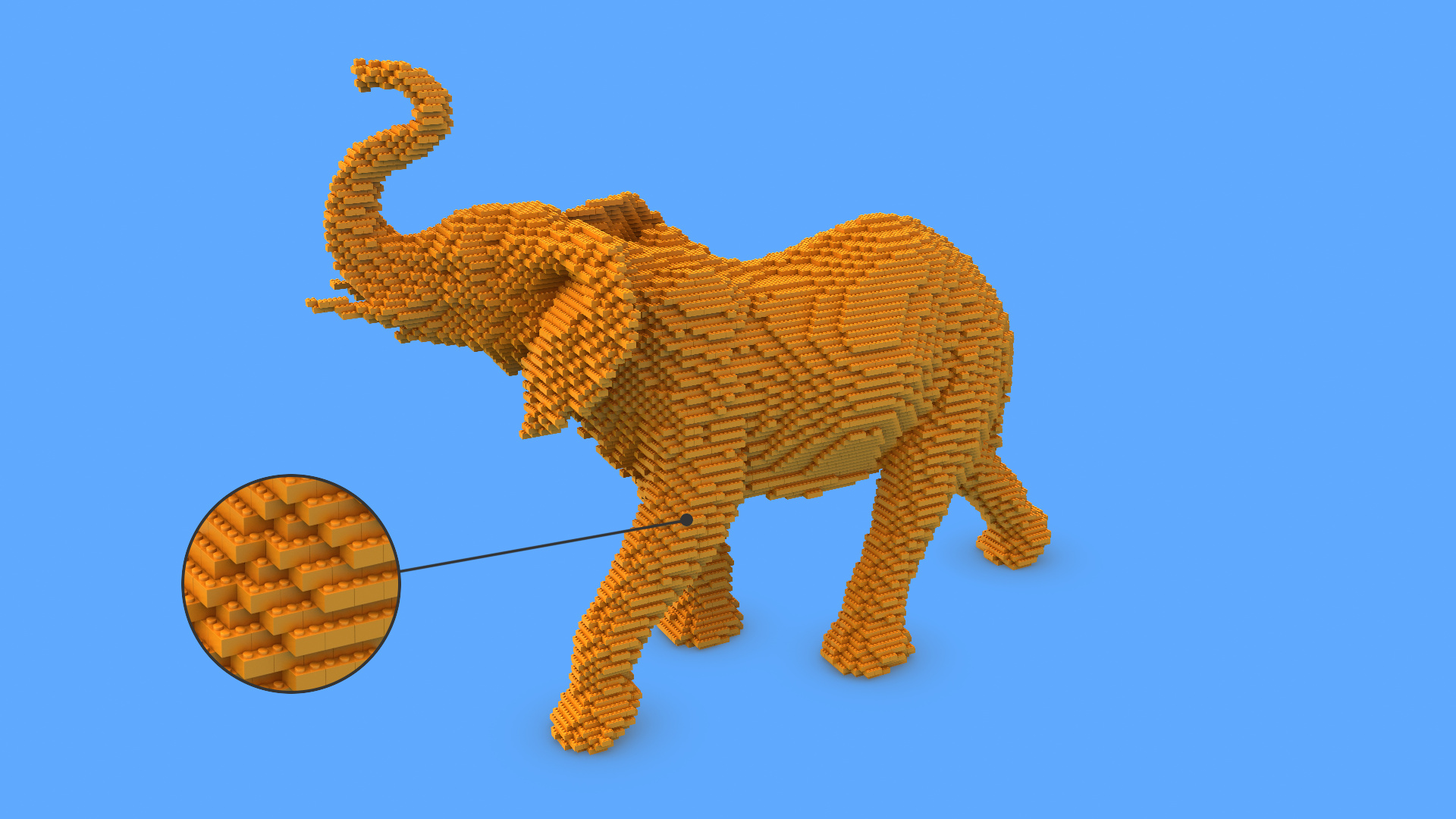 Yellow Elephant in Lego - BaloOm Animation Studios